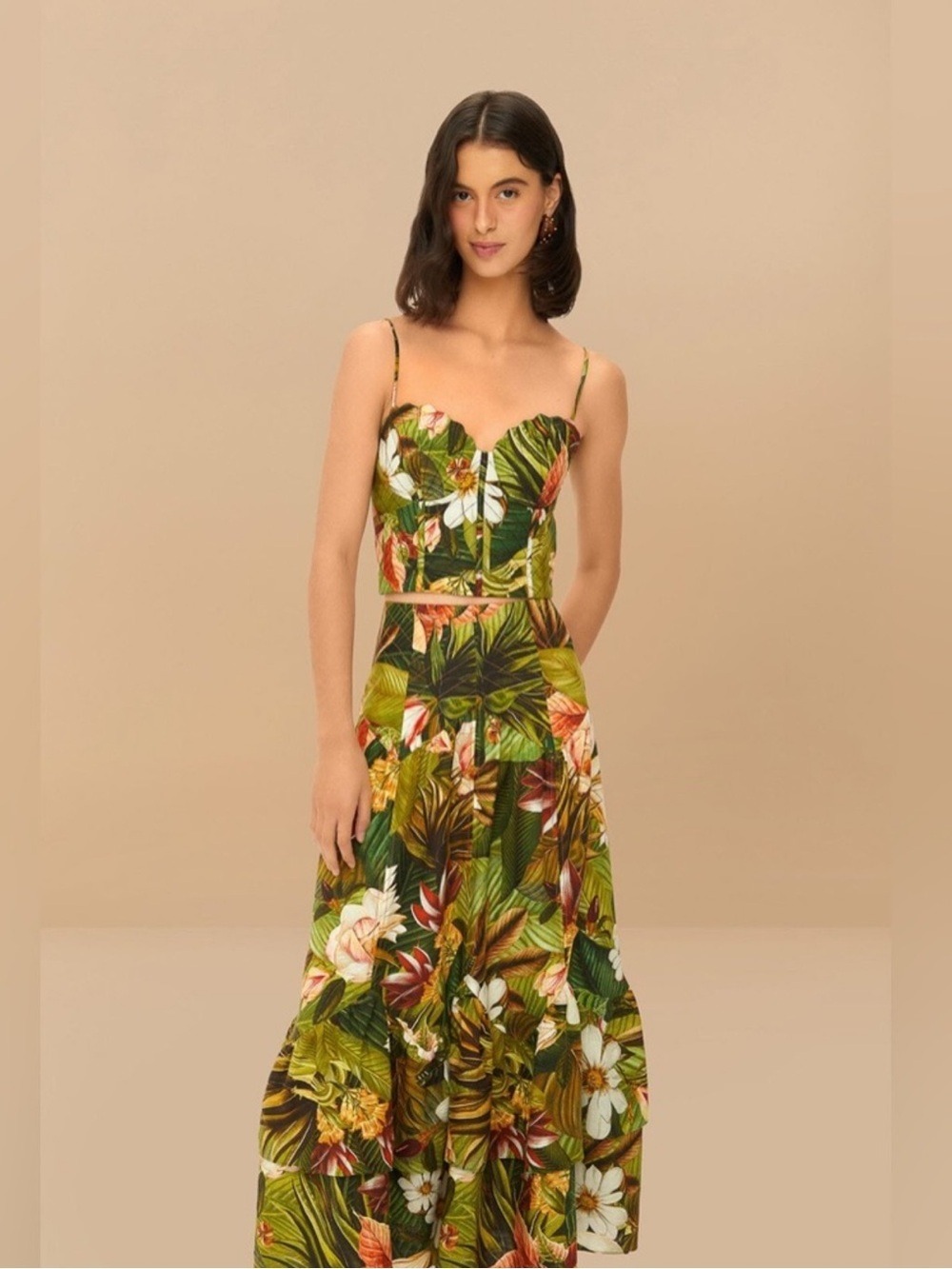 Farm Rio Multicolor Botanical Forest Midi Skirt - Picture 4 of 9